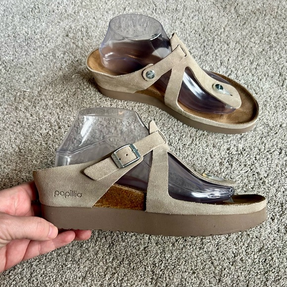 Birkenstock Shoes - Birkenstock Papillio Gizeh Luna Wedge Size 41 Slip On Thong Sandals WORE 2X